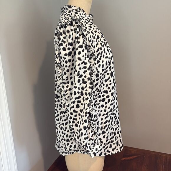 J Crew Ruffle Neck Long Sleeve Top Size XS - Picture 5 of 13